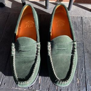 J. Crew Winona suede loafers Green Suede Loafers